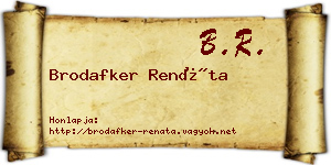 Brodafker Renáta névjegykártya